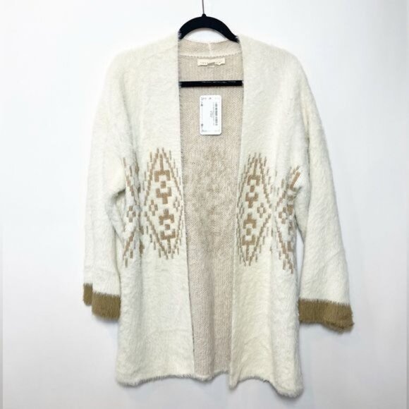 Love Stitch Merrilees Swimwear Lurex Detail Mohair Cardigan Ivory Medium NWT - Picture 2 of 10